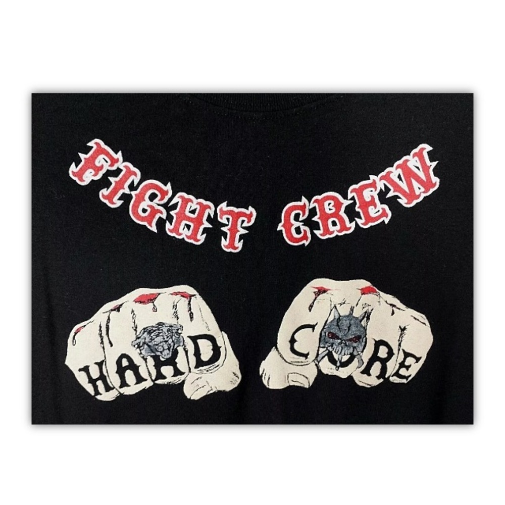 XL Hardcore Fight Crew Black Tee Shirt